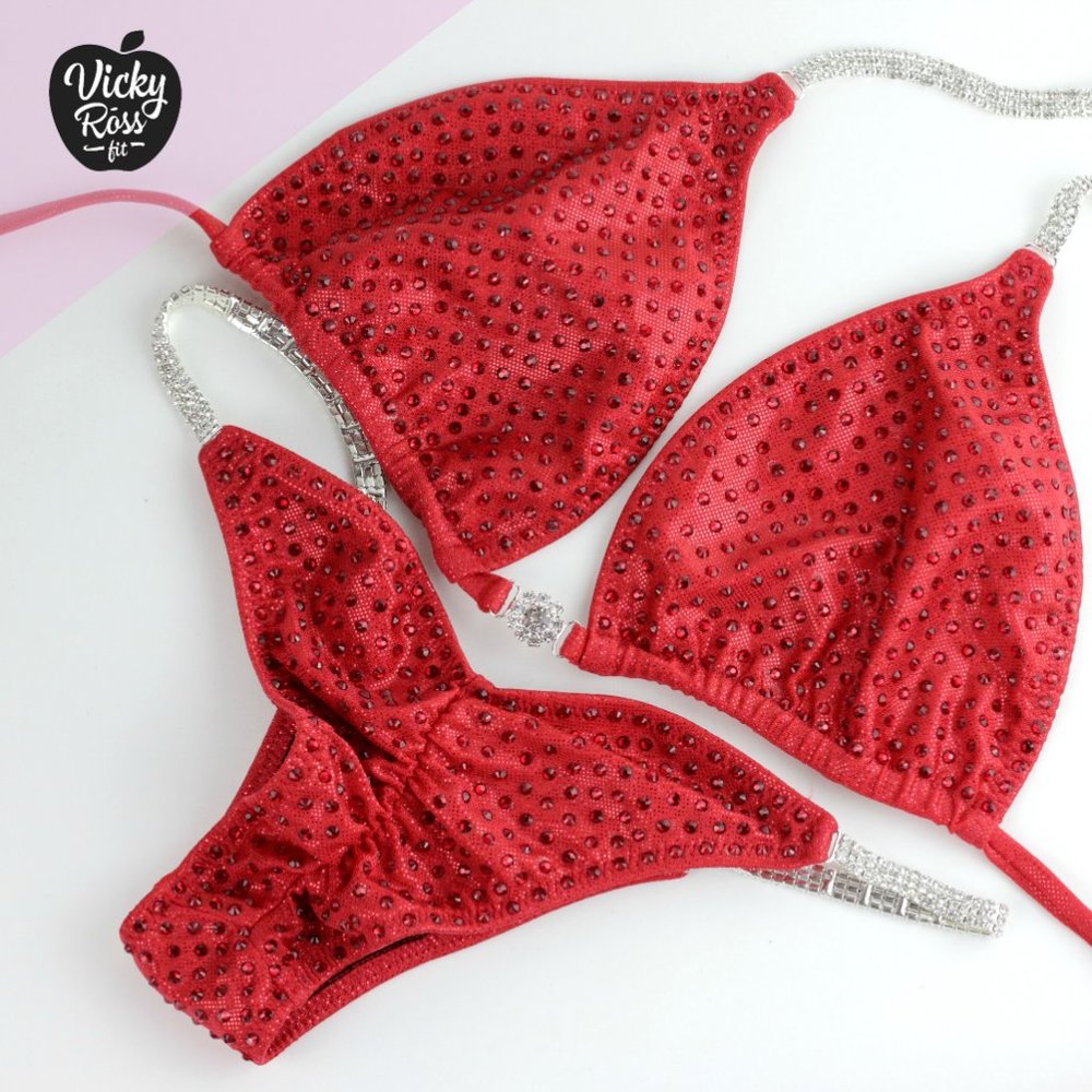 Apple Candy Red Drawstring Competition Bikini Suit - image 7